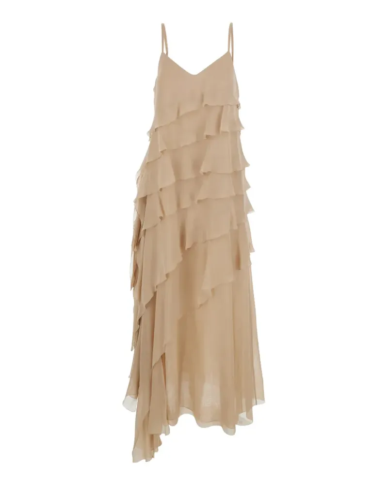 Antonelli Firenze ruffled silk maxi dress - Nude Nude
