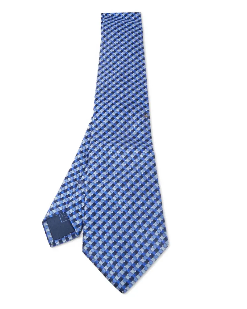 Brioni Geometrisch gemusterte Seidenkrawatte - Blau Blau