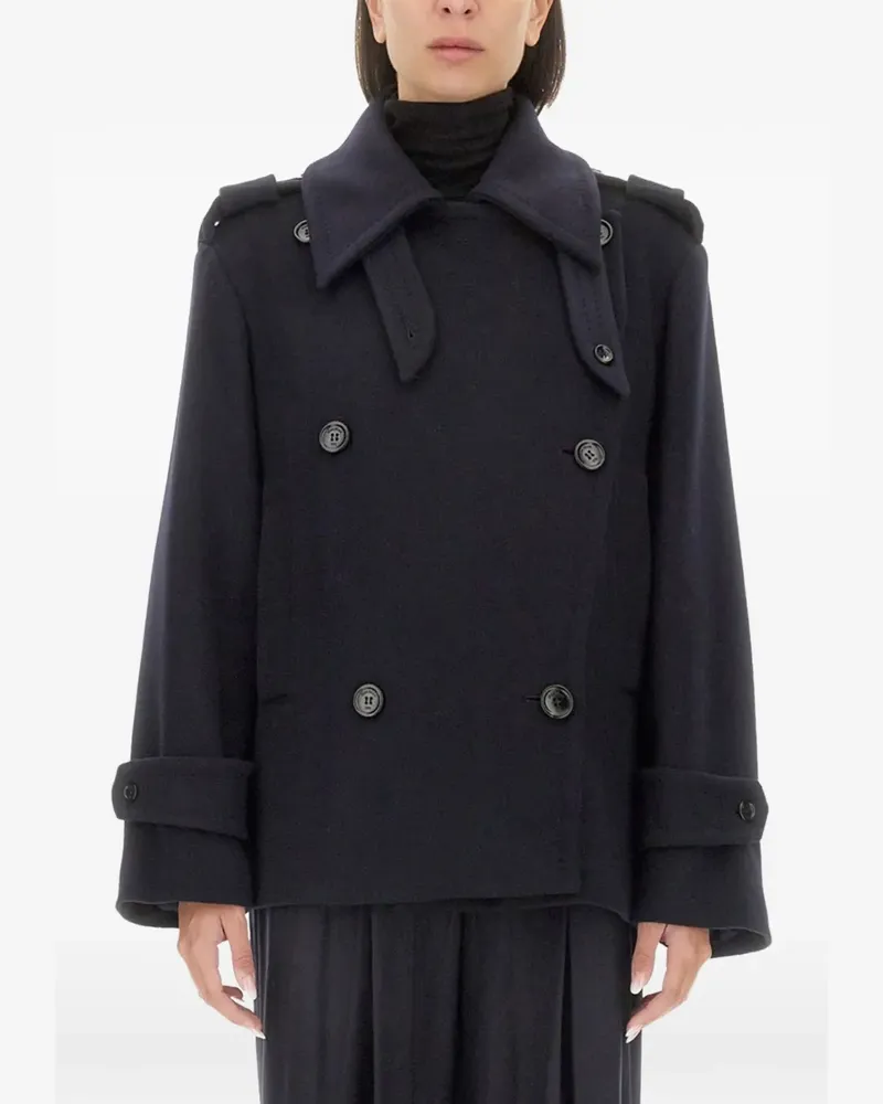 Max Mara Geknöpfter Laveno Mantel - Blau Blau