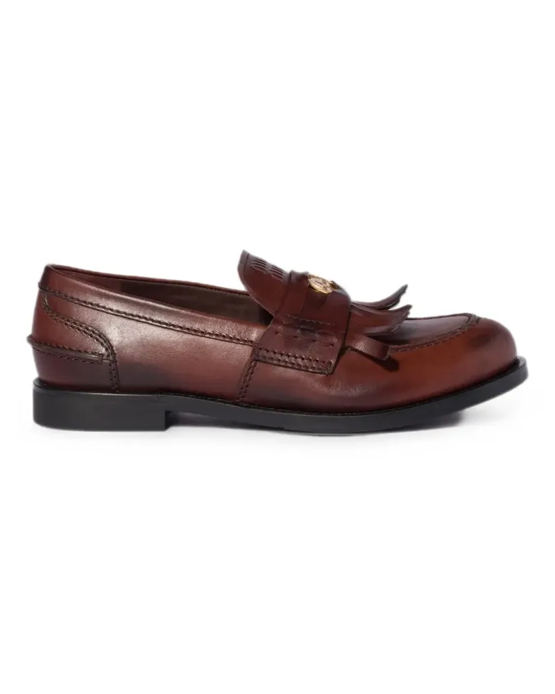 Miu Miu leather loafers - Braun Braun