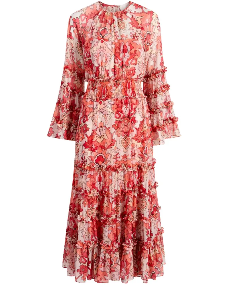 Cinq à Sept Damask Midikleid - Rot Rot