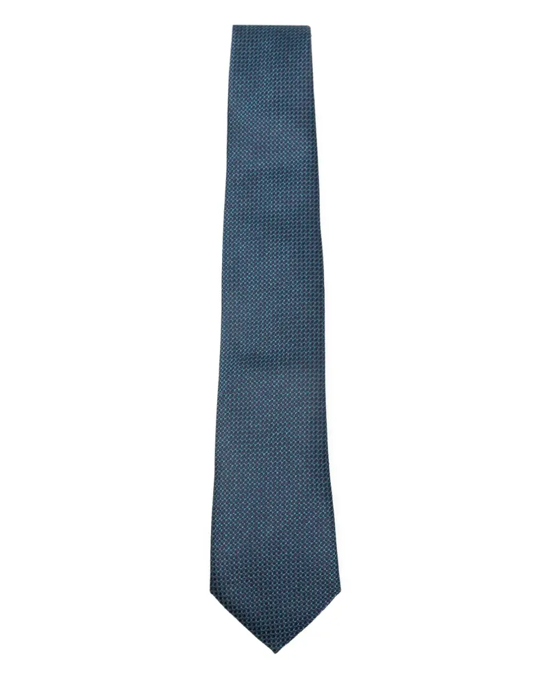 Canali Gemusterte Krawatte - Blau Blau