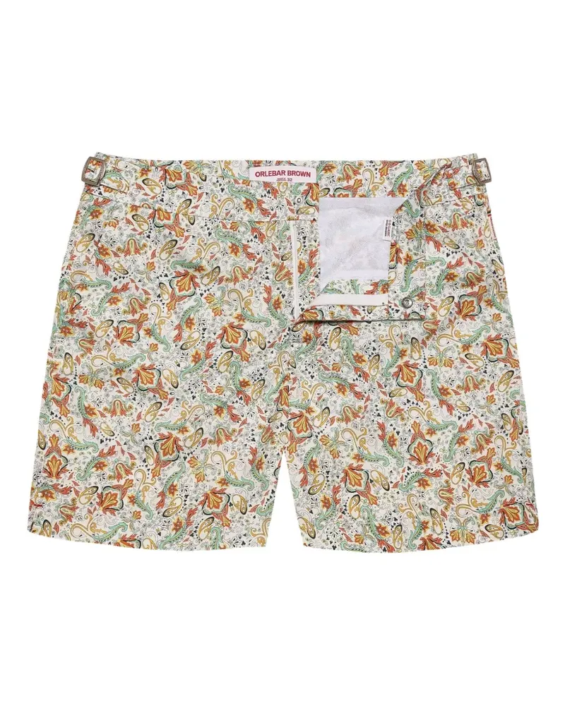 Orlebar Brown Bulldog Fairground Badeshorts mit Paisleymuster - Weiß Weiß