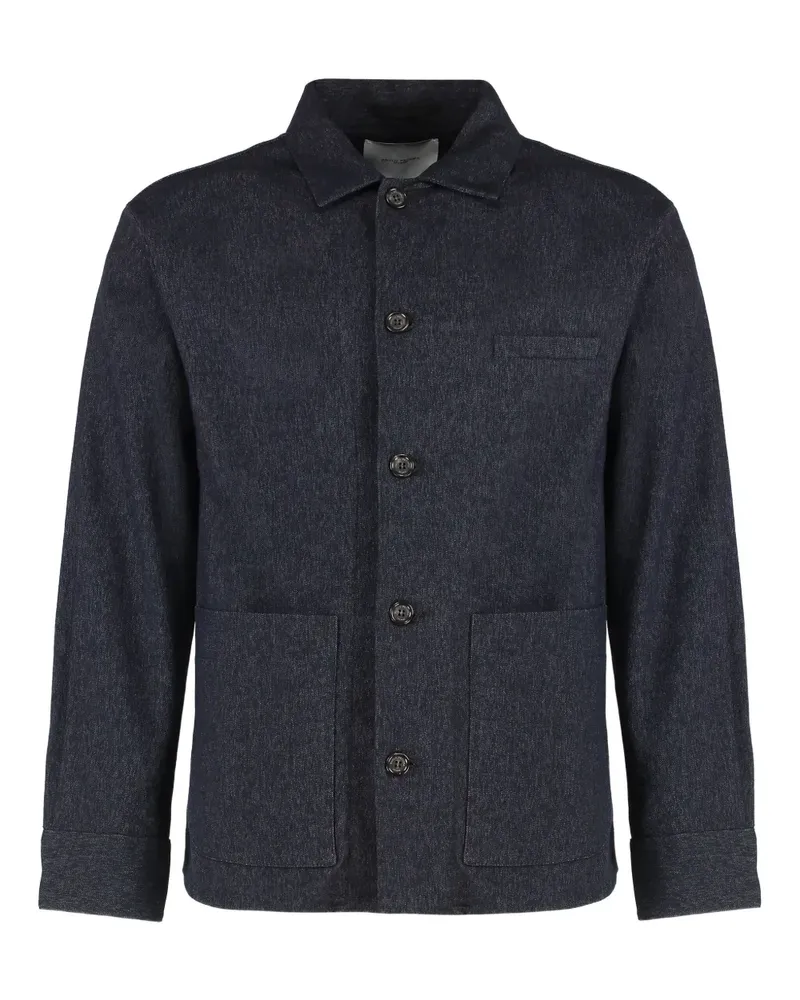 Paolo Pecora Milano Hemdjacke mit aufgesetzter Tasche - Blau Blau