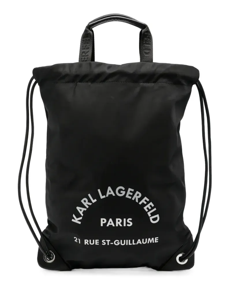 Karl Lagerfeld logo-motif drawstring backpack - Schwarz Schwarz