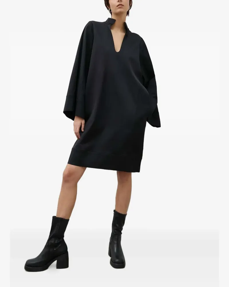 By Malene Birger Minikleid mit V-Ausschnitt - Schwarz Schwarz