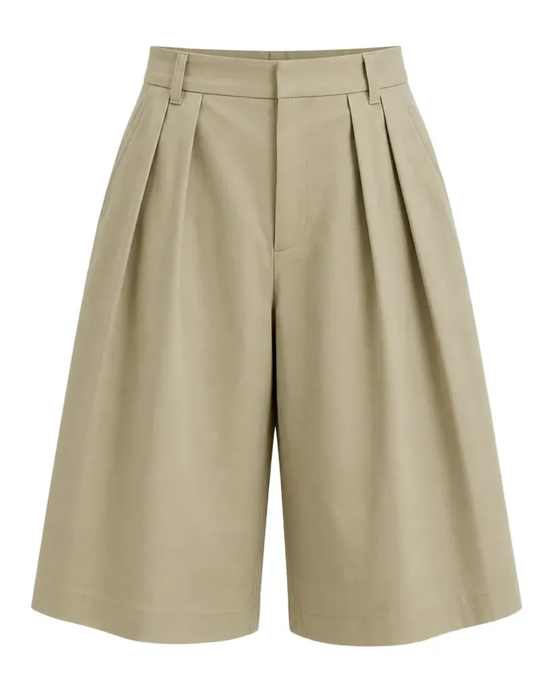 tibi pleated wide-leg shorts - Nude Nude