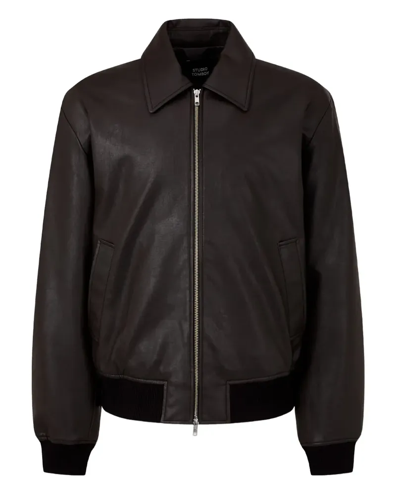 STUDIO TOMBOY zip-front bomber jacket - Braun Braun
