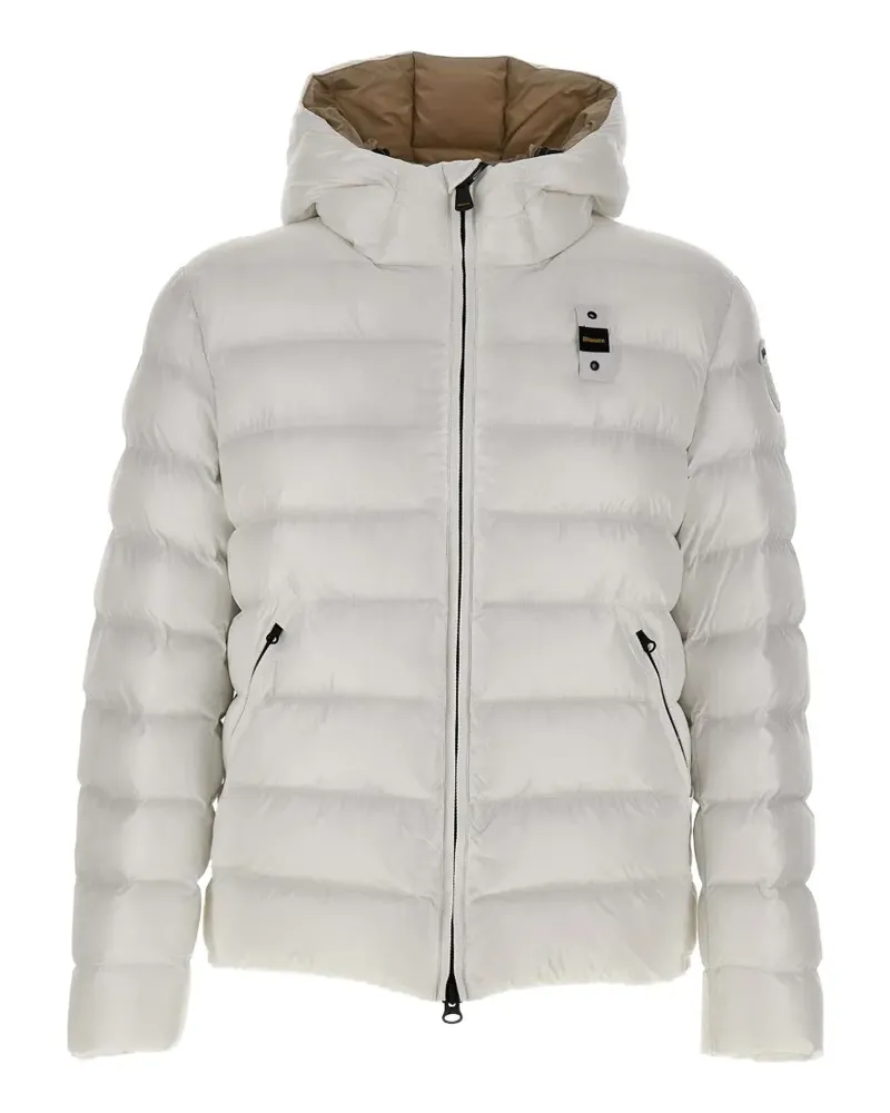 Blauer Gesteppte Adams-Jacke - Weiß Weiß