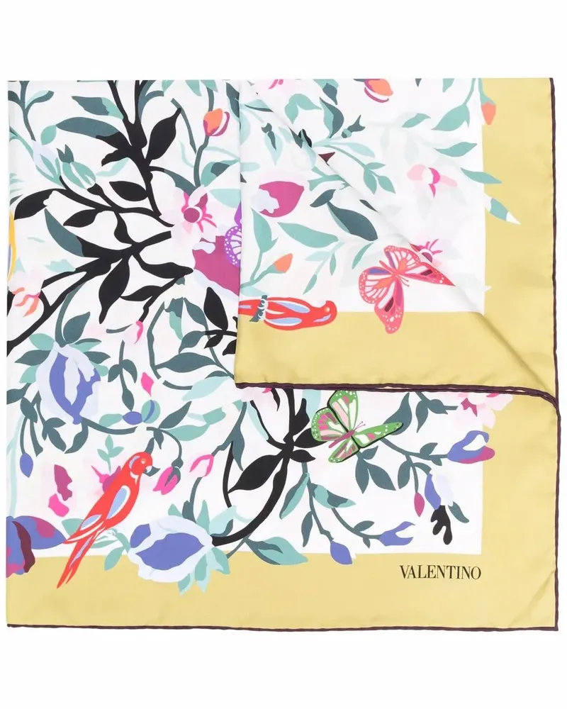 Valentino Garavani Seidenschal mit Wildblumen-Print - Grün Grün