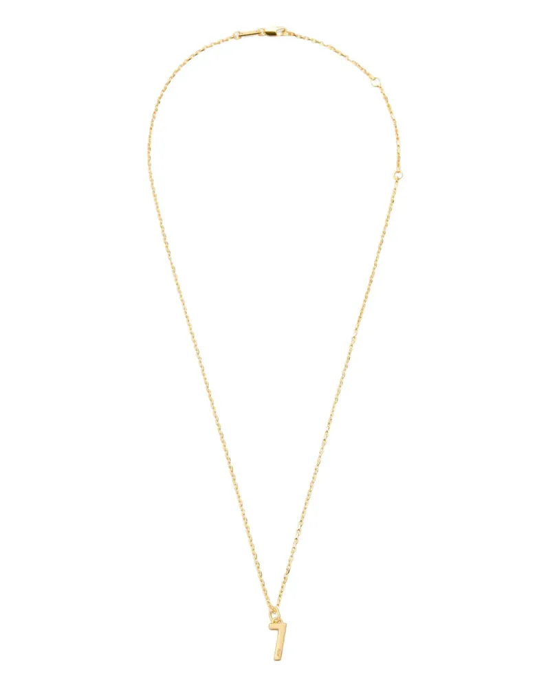 AMI Paris Halskette mit gehämmertem Nummern-Anhänger - Gold Gold
