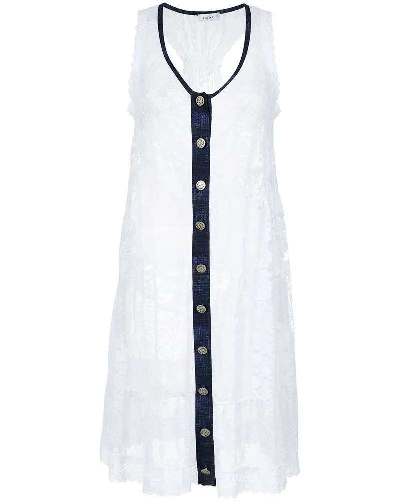 Amir Slama Strandkleid mit Spitze - Weiß Weiß