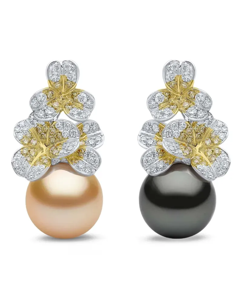 YOKO London Sunrise diamond and pearl earrings - Silber Silber