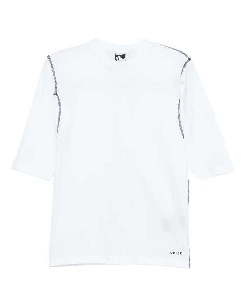 GR10K T-Shirt mit Ziernähten - Weiß Weiß