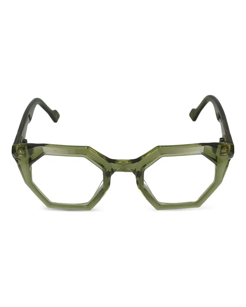 Yohji Yamamoto geometric-frame glasses - Grün Grün
