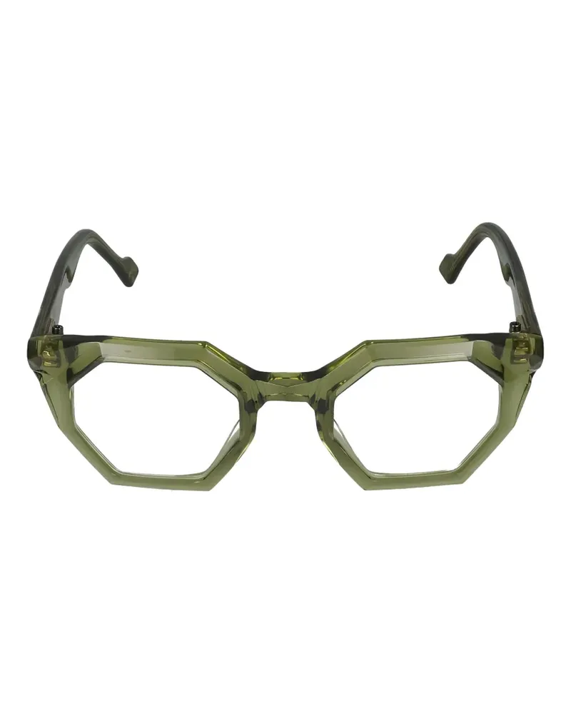 Yohji Yamamoto geometric-frame glasses - Grün Grün