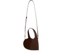 Mini Heart Tote Bag mit abnehmbarem Riemen - Braun