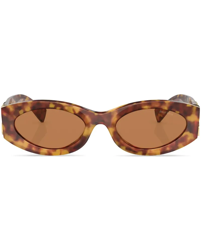 Miu Miu Cat-Eye-Sonnenbrille in Schildpattoptik - Grün Grün