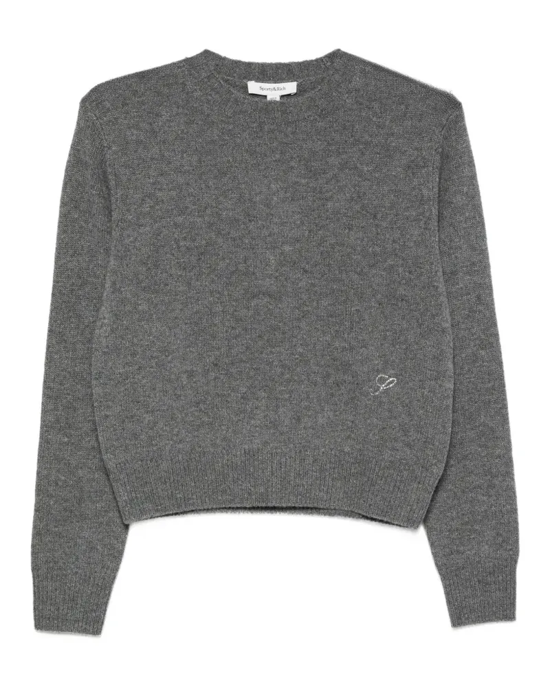 SPORTY & RICH Pullover mit Kristallen - Grau Grau