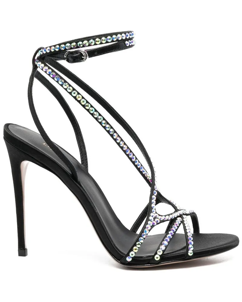 Le Silla Sandalen mit Kristallen 105mm - Schwarz Schwarz
