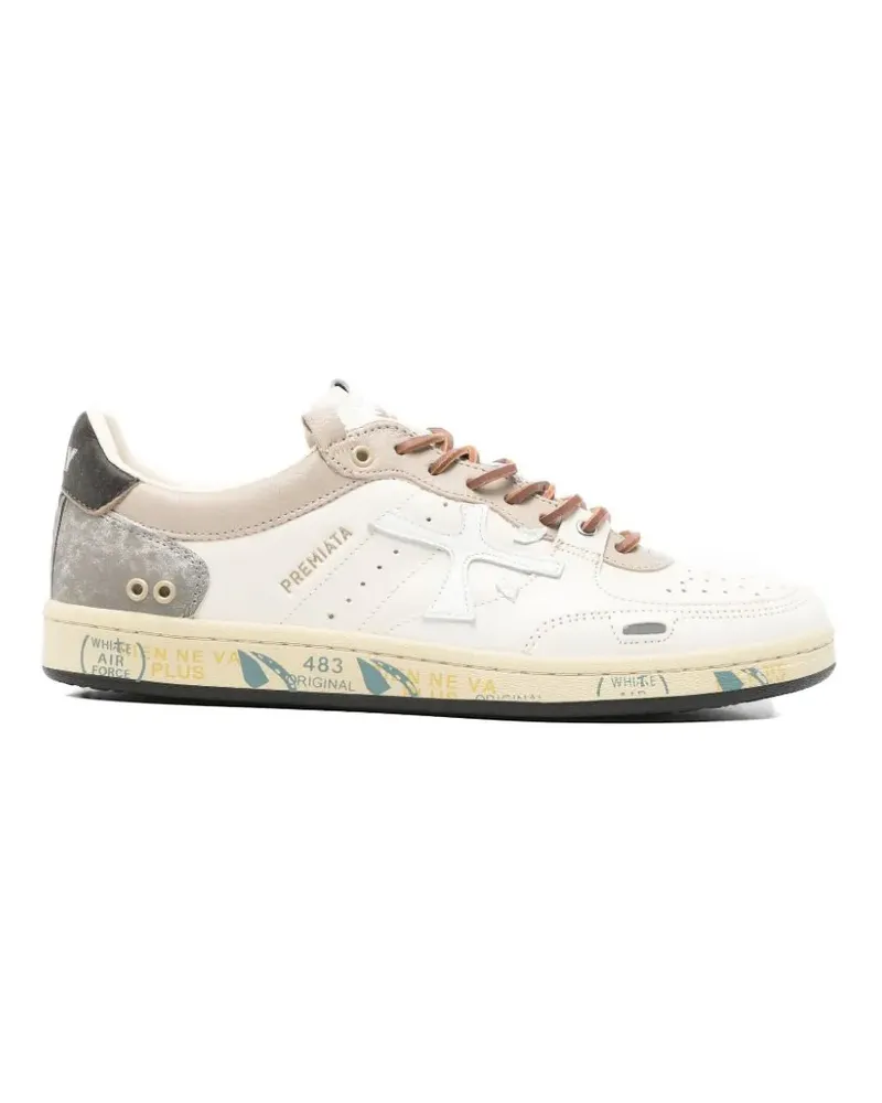 Premiata Bskt Clay perforated-detail sneakers - Nude Nude