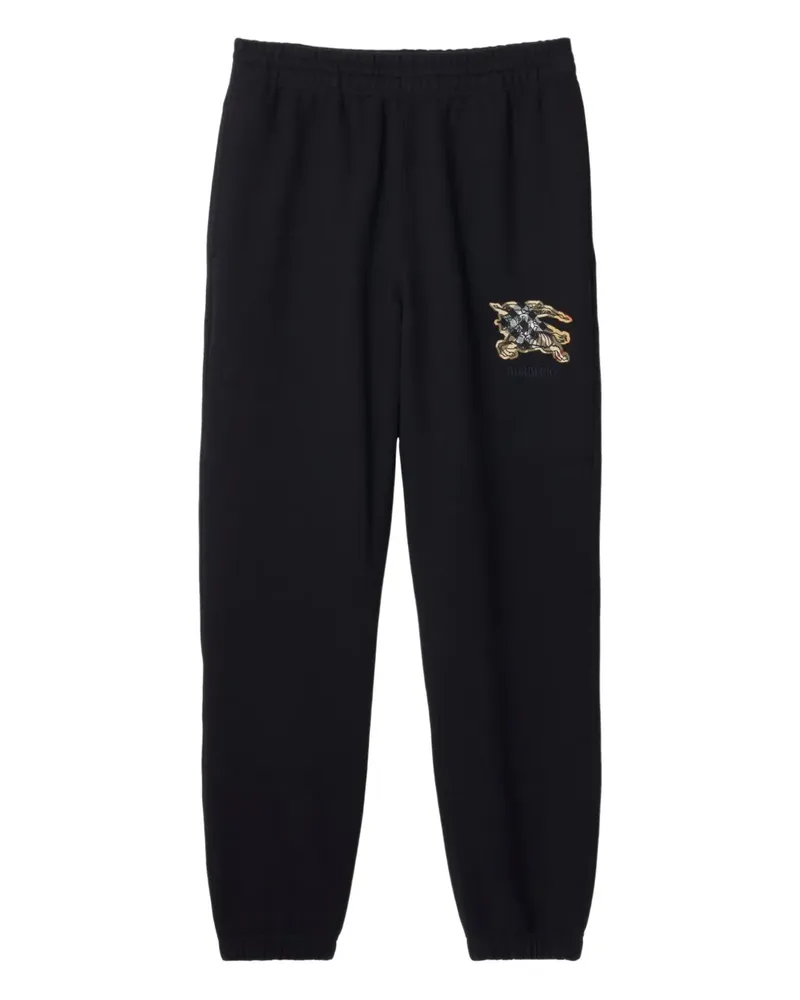 Burberry Karierte Hose mit Ritteremblem - Schwarz Schwarz