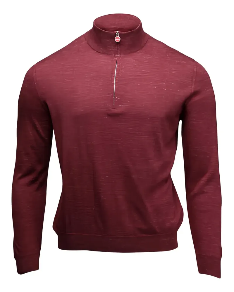 Kiton Gestricktes Poloshirt mit Reißverschluss - Rot Rot