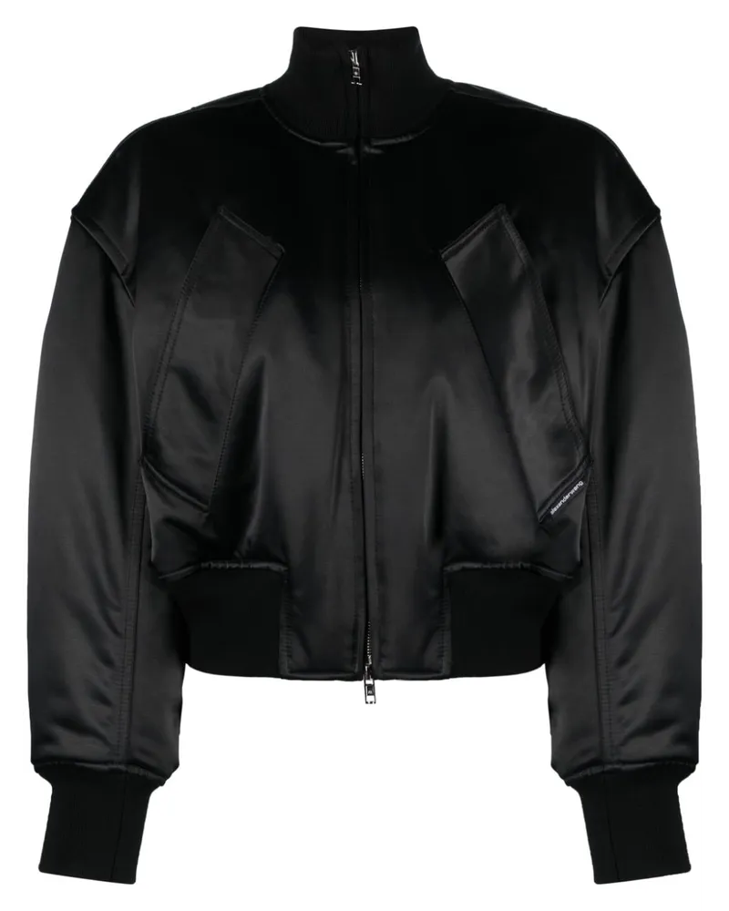 Alexander Wang Gefütterte Bomberjacke mit Logo - Schwarz Schwarz