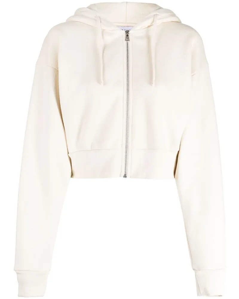 John Elliott + Co Cropped-Hoodie Weiß