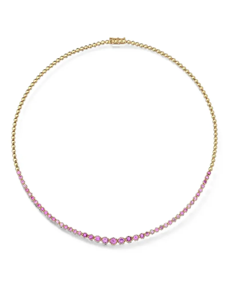 Jennifer Meyer sapphire tennis necklace - Gold Gold