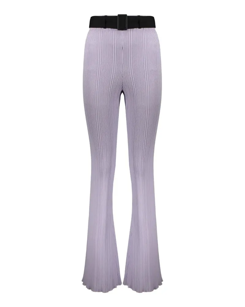 ELLERY belted ribbed-knit trousers - Violett Violett
