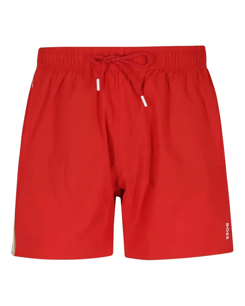 HUGO BOSS Badeshorts mit Logo-Print - Rot Rot