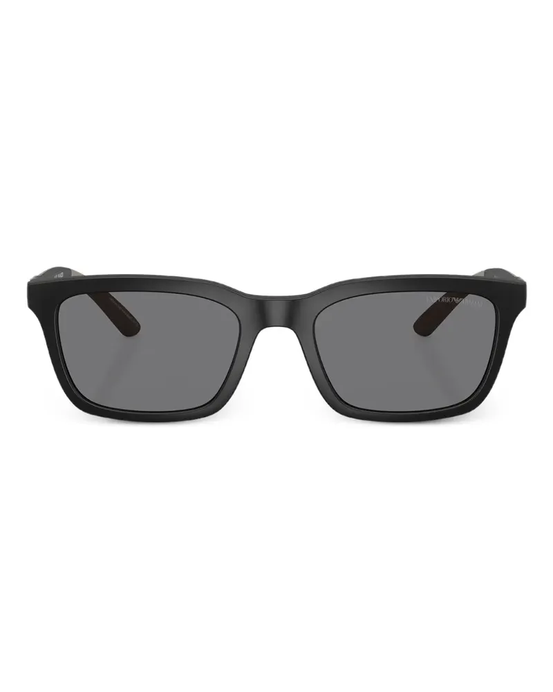 Emporio Armani Sonnenbrille mit eckigem Gestell - Schwarz Schwarz