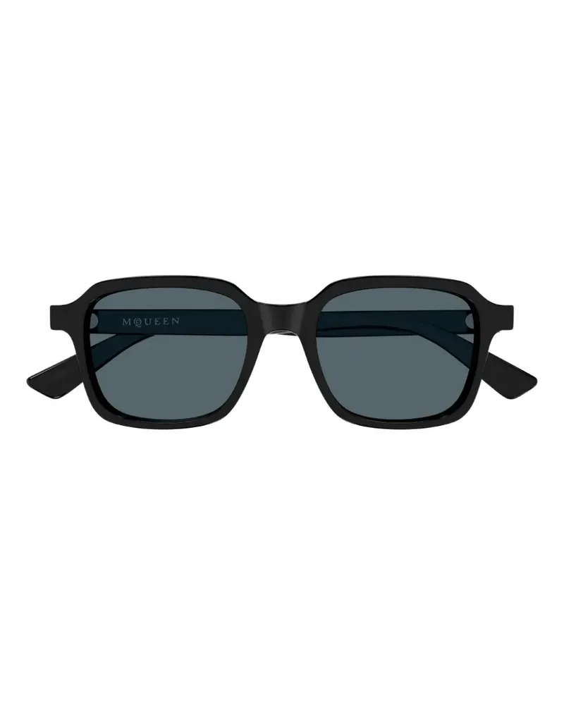 Alexander McQueen Sonnenbrille mit geometrischem Gestell - Schwarz Schwarz