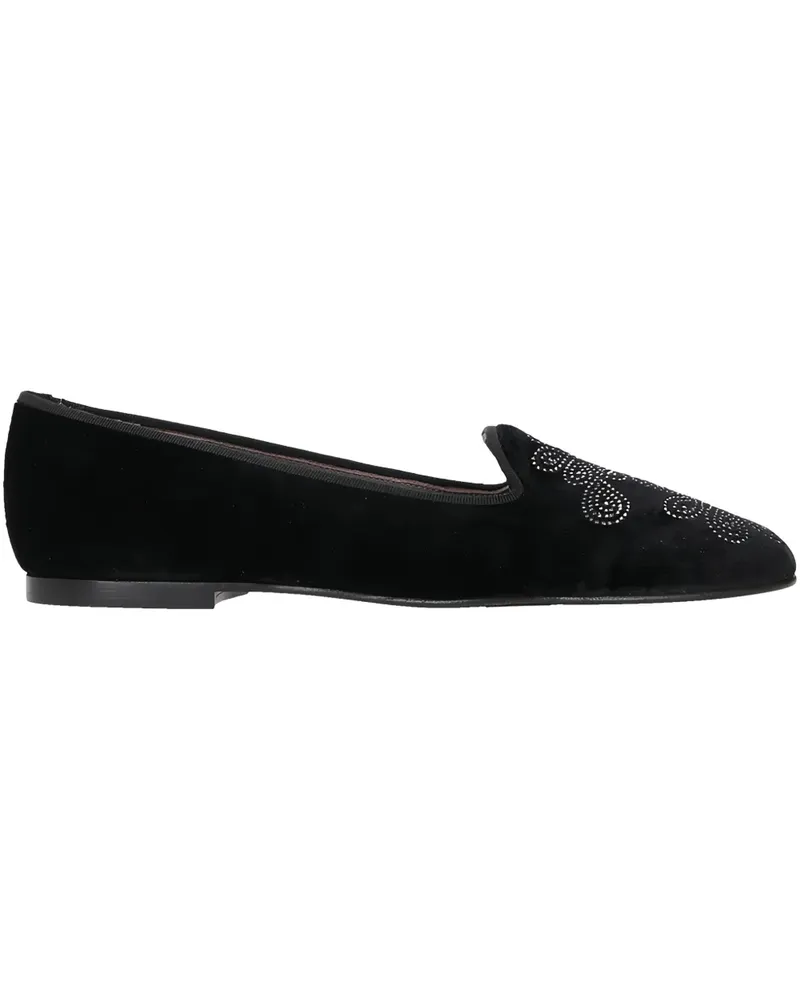 Castañer floral-motif velvet loafers - Schwarz Schwarz