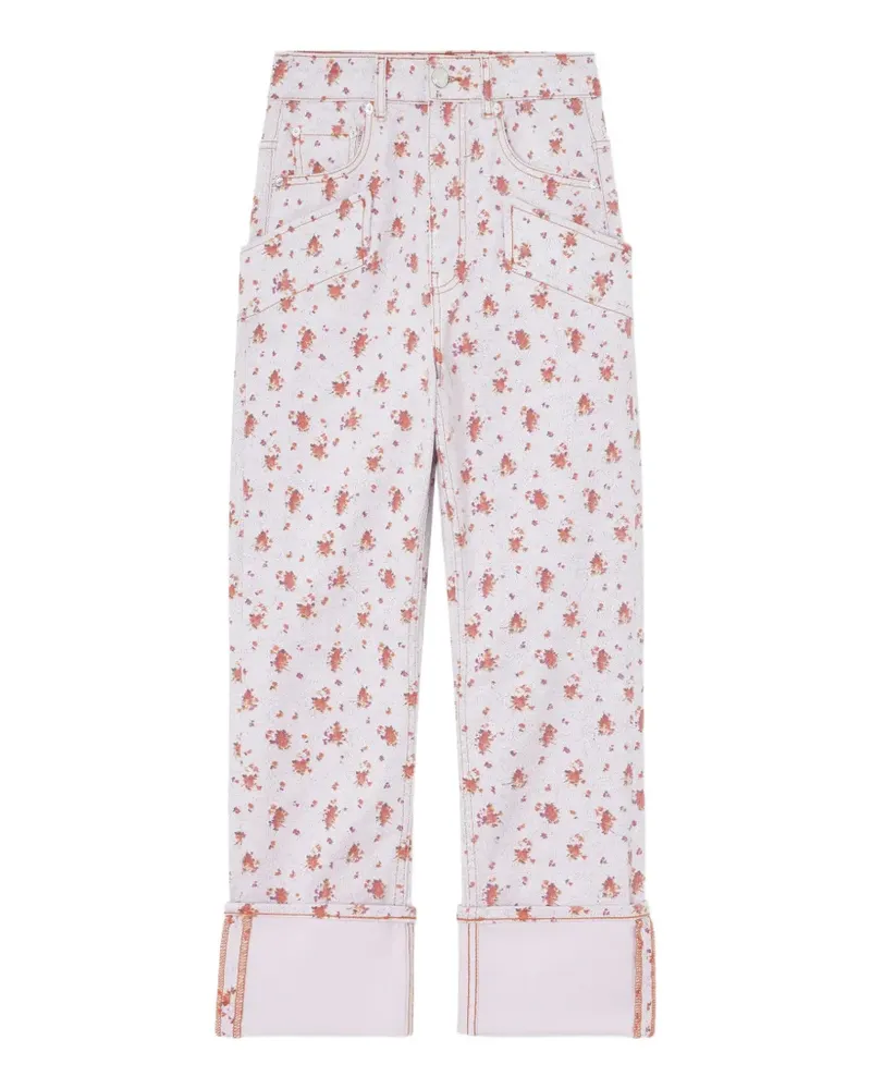 Ganni Jeans mit Blumen-Print - Nude Nude