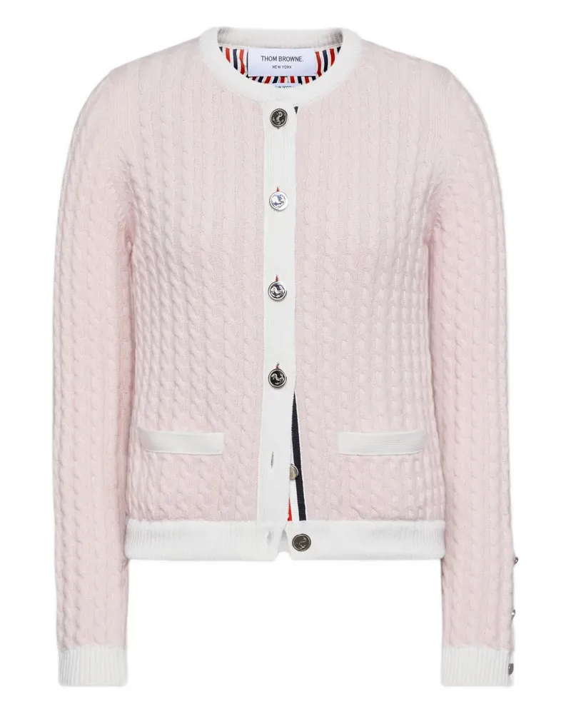 Thom Browne Cardigan mit Zopfmuster - Rosa Rosa