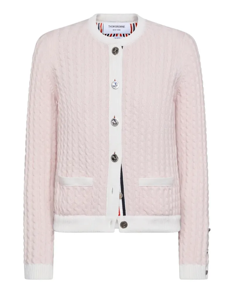 Thom Browne Cardigan mit Zopfmuster - Rosa Rosa