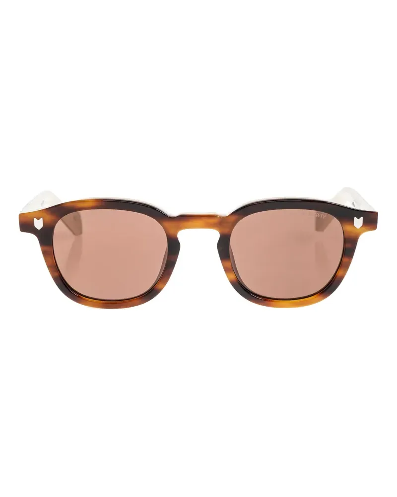 Kitsuné tortoiseshell-effect round-frame sunglasses - Braun Braun