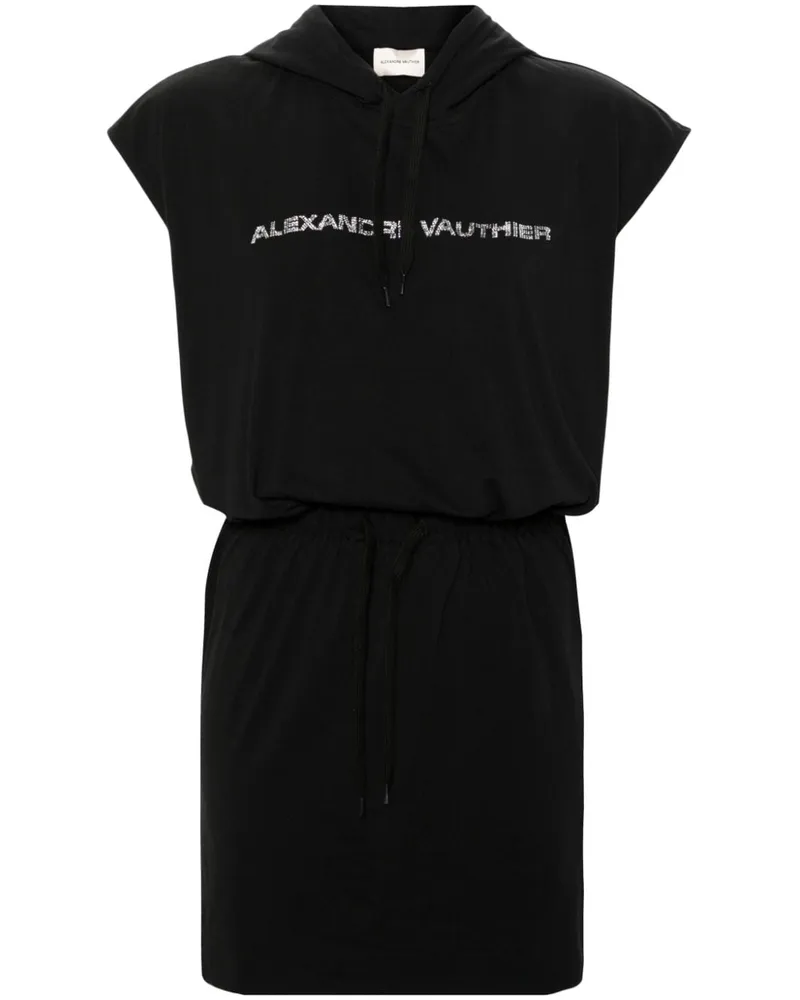 Alexandre Vauthier Jerseykleid mit Logo Schwarz