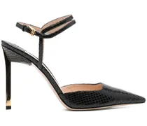 Slingback-Pumps mit Glanzoptik 95mm - Schwarz
