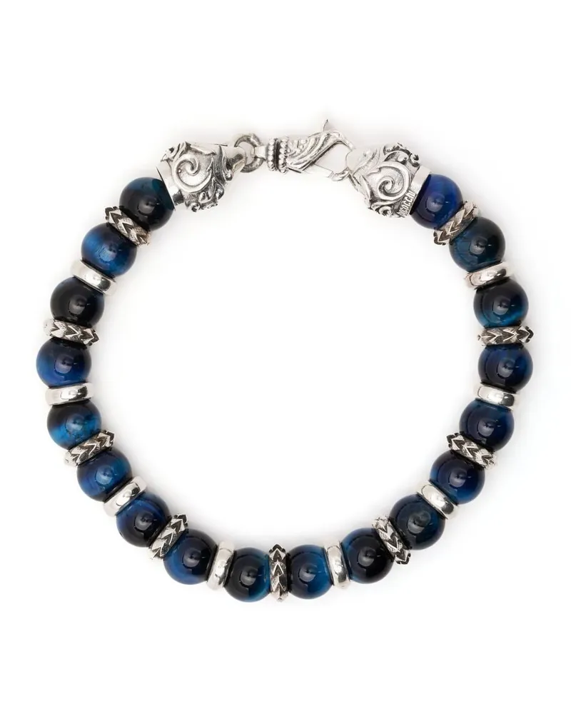 Emanuele Bicocchi Armband mit Tigerauge-Perlen - Silber Silber