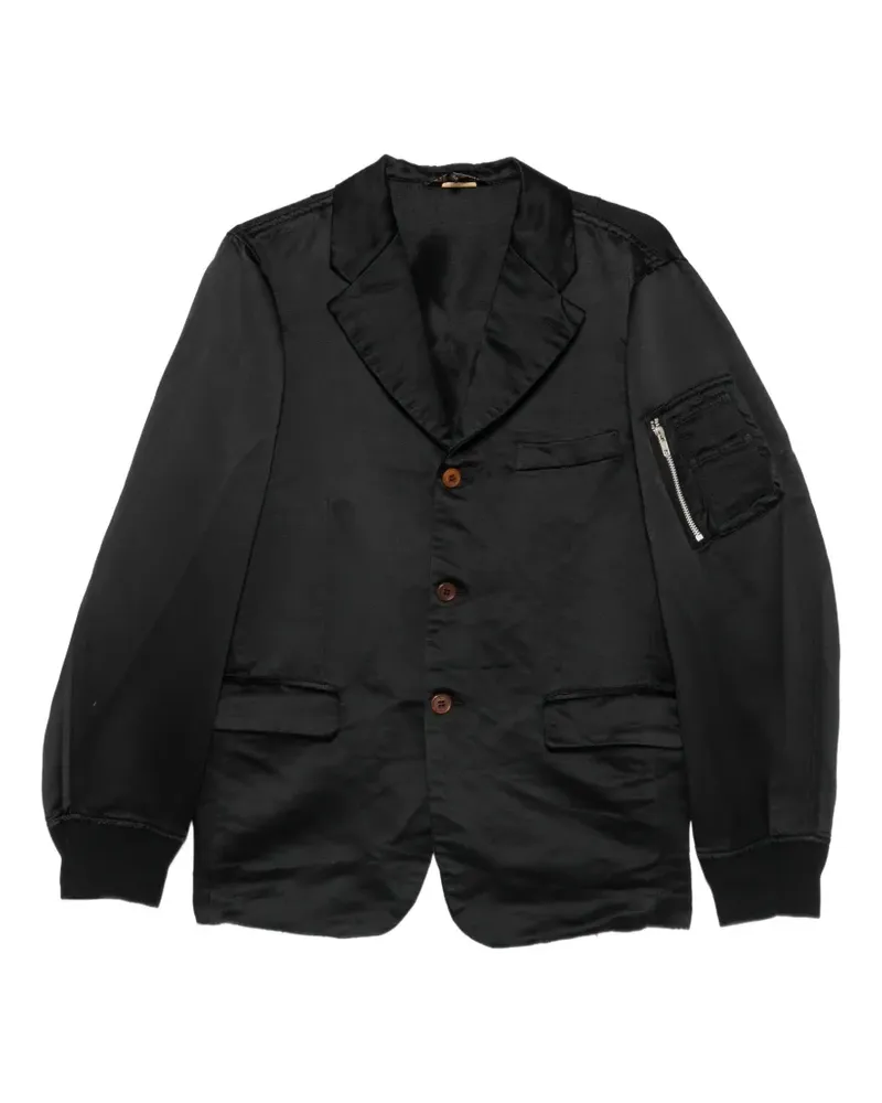 Comme des Garçons satin-finish zip-pocket jacket - Schwarz Schwarz