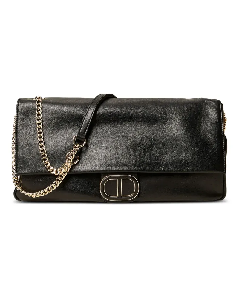Twin-Set chain logo-plaque shoulder bag - Schwarz Schwarz