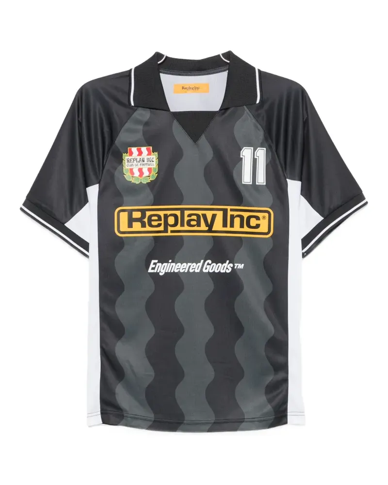 Replay wave-pattern T-shirt - Grau Grau