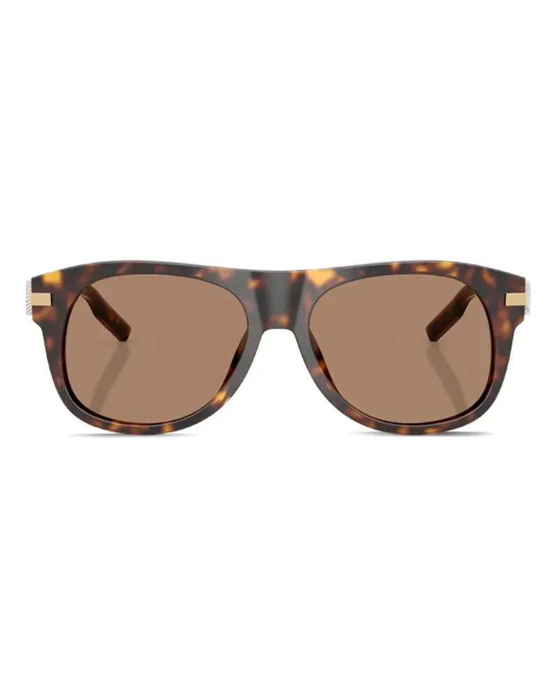 Dolce & Gabbana Eckige Sonnenbrille in Schildpattoptik - Braun Braun