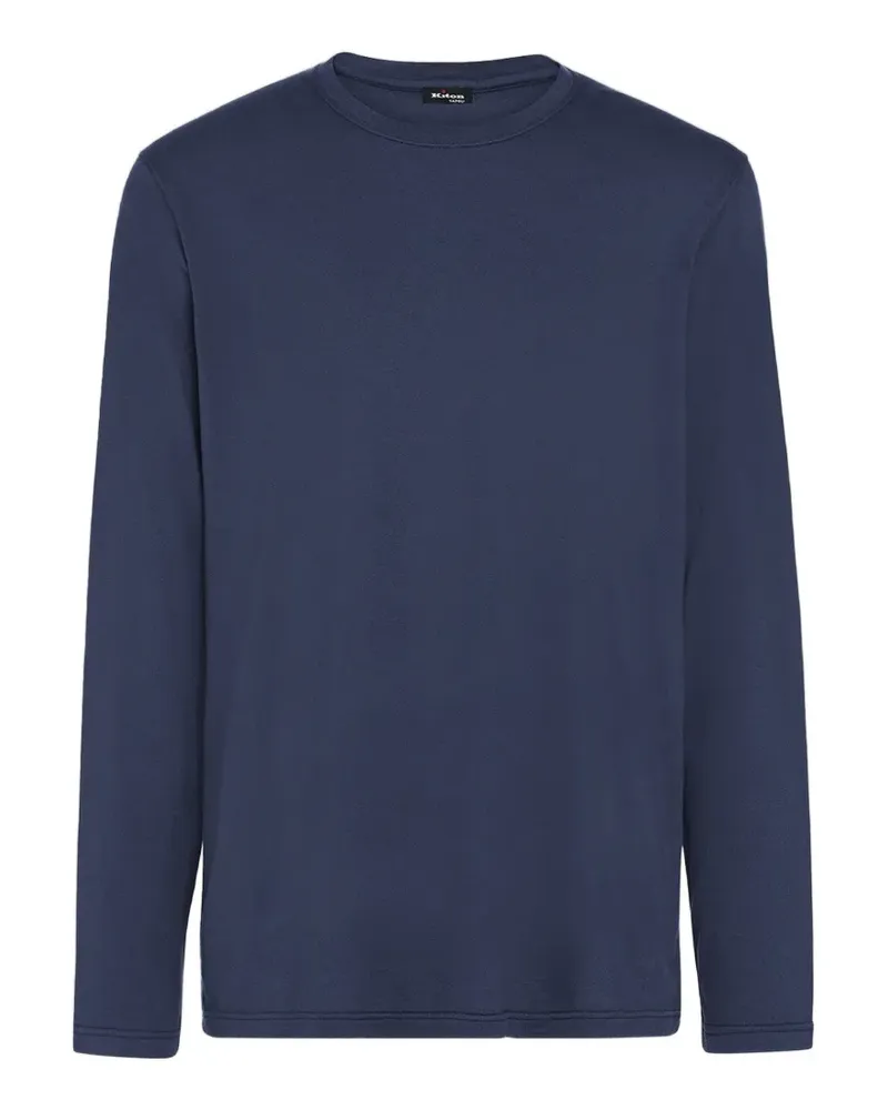 Kiton Langarmshirt mit Rundhalsausschnitt - Blau Blau