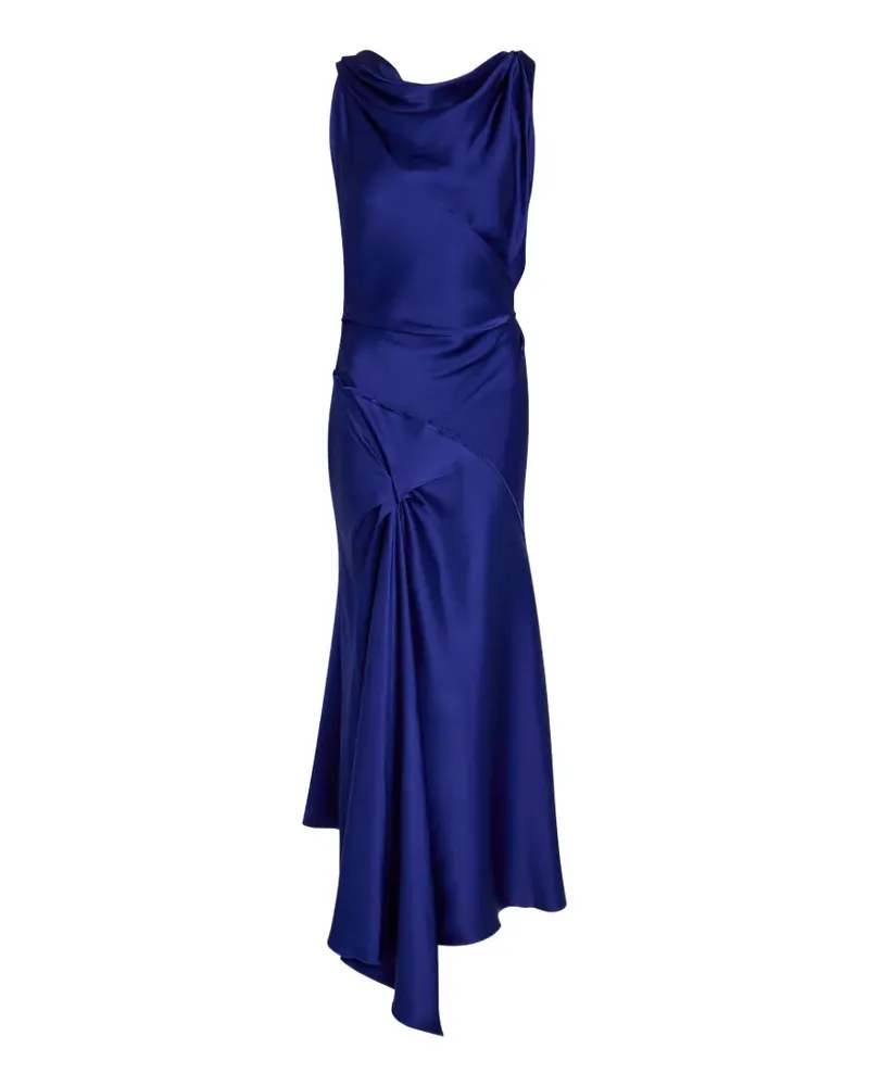 Victoria Beckham draped twist midi dress - Blau Blau