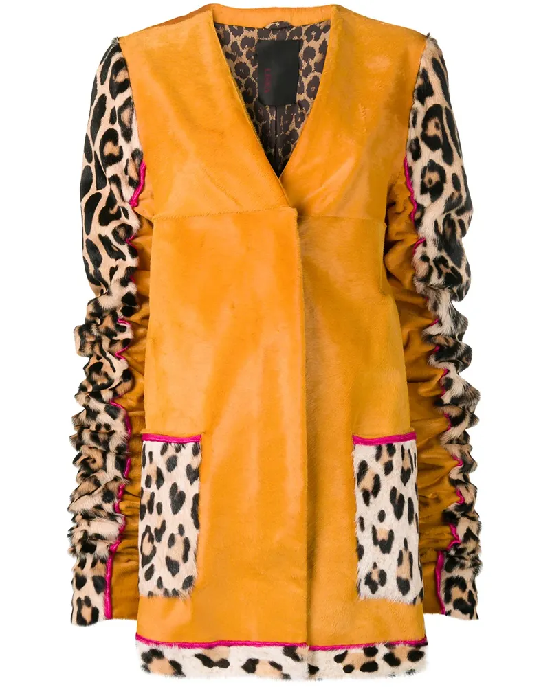 Liska Mantel mit Animal-Print - Gelb Gelb