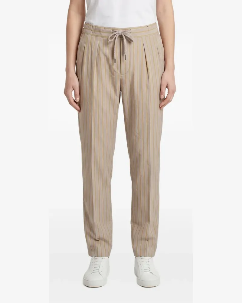 Brunello Cucinelli Gestreifte Hose mit Kordelzug - Nude Nude